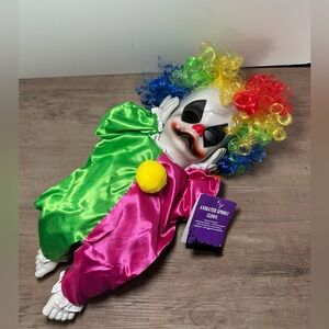 PAC 11" LED Animated Light‎ Up Talking Halloween Baby Clown Doll Removing Head.